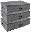 iwill CREATE PRO Folding Washable Rigid Underbed Storage Boxes with Zip Lid for Garment, Clothing, Blankets for Bedroom, College