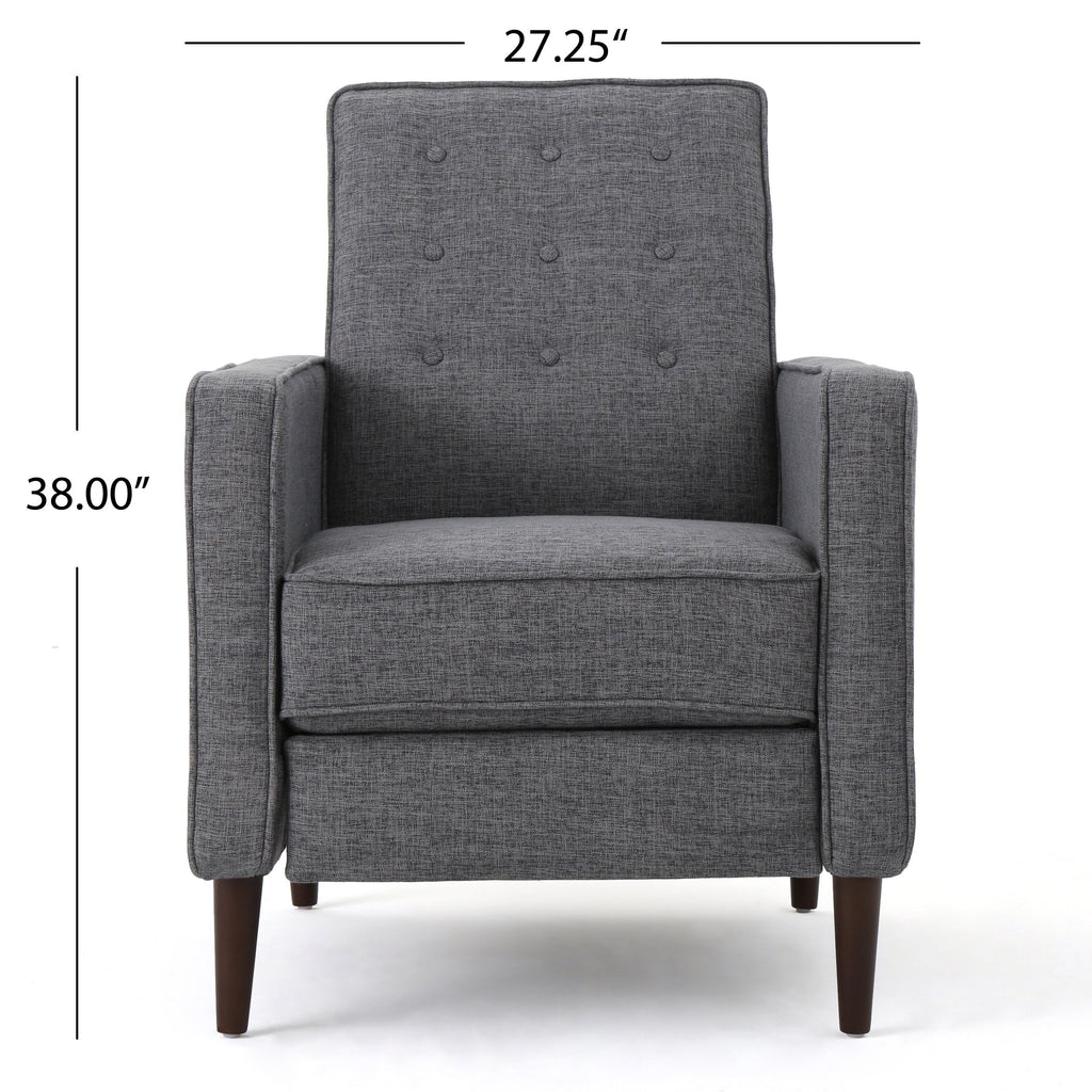 Christopher Knight Home Mervynn Mid-Century Modern Fabric Recliners, 2-Pcs Set, Grey