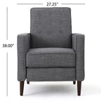 Christopher Knight Home Mervynn Mid-Century Modern Fabric Recliners, 2-Pcs Set, Grey