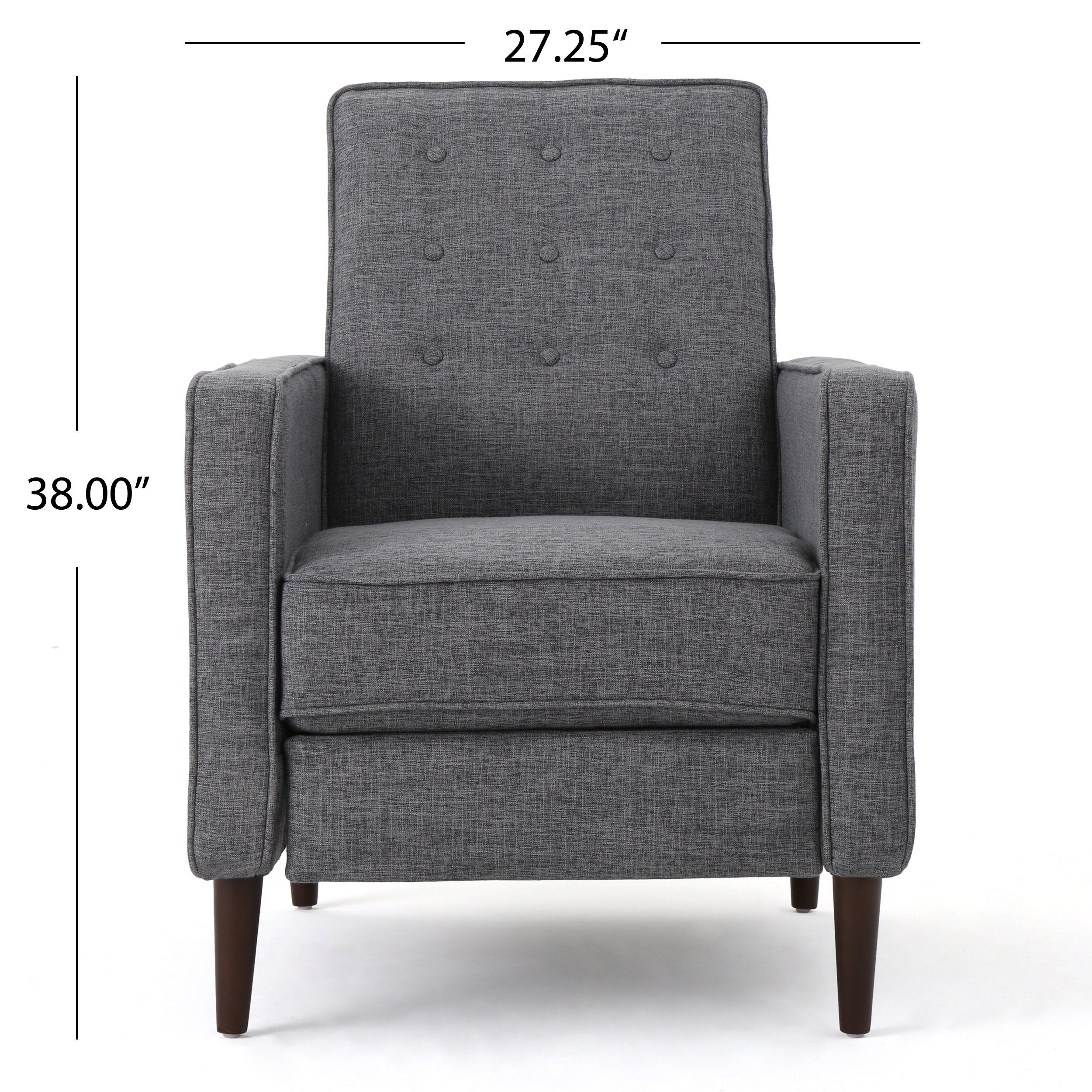 Christopher Knight Home Mervynn Mid-Century Modern Fabric Recliners, 2-Pcs Set, Grey