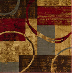 Unique Loom Barista Collection Area Rug - Kouillou (7' 1'' Square, Multi/Brown)