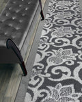ORFA HOME Custom Cut Hallway Runner Rug, Slip Resistant, 31 Inch Wide X Your Choice of Length, Lily Anthracite, 31 Inch X 9 feet