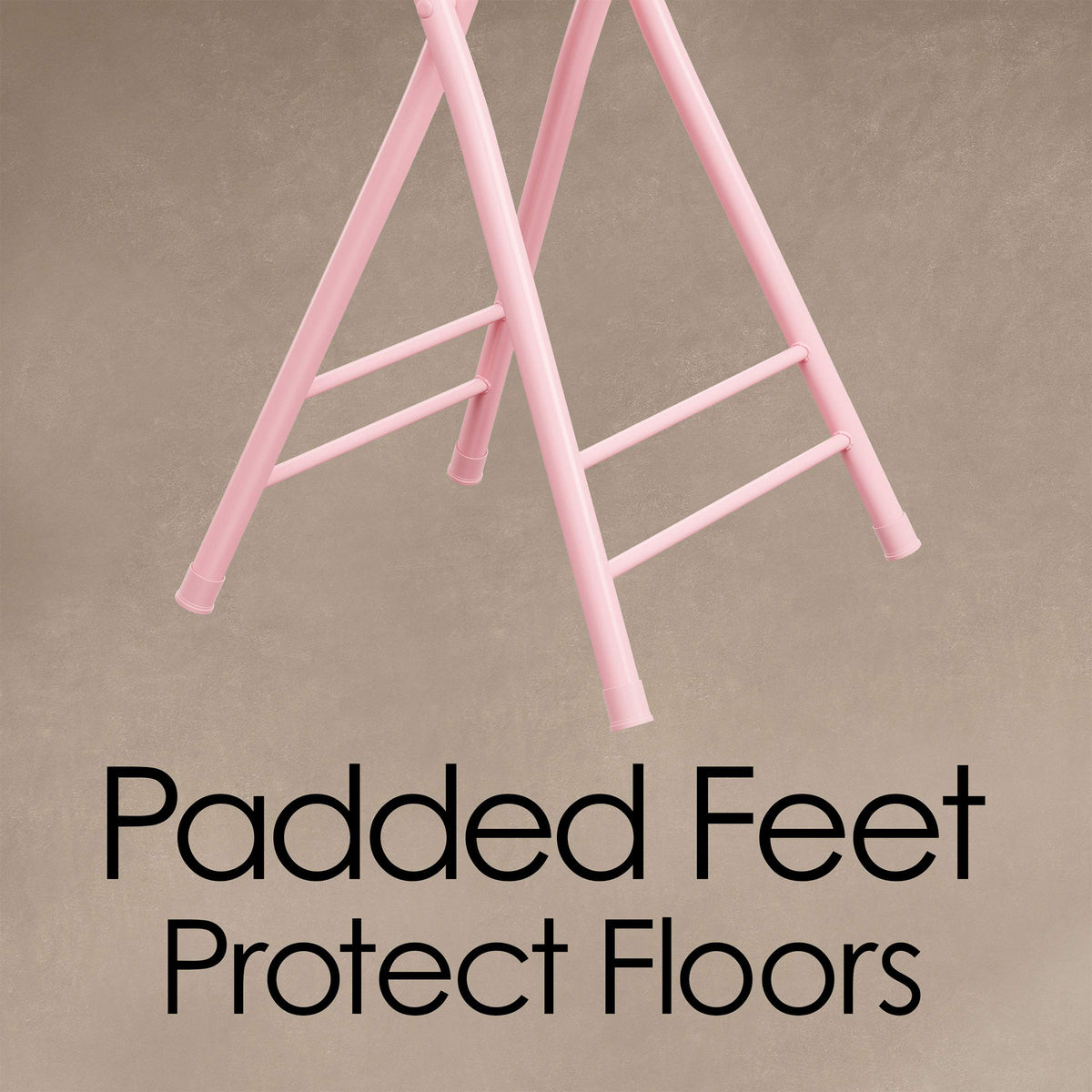 Lavish Home Folding Stool - Backless 24-Inch Stool With 225Lb Capacity For Kitchen Or Rec Room - Portable Indoor Counter Bar Stools (Pink)