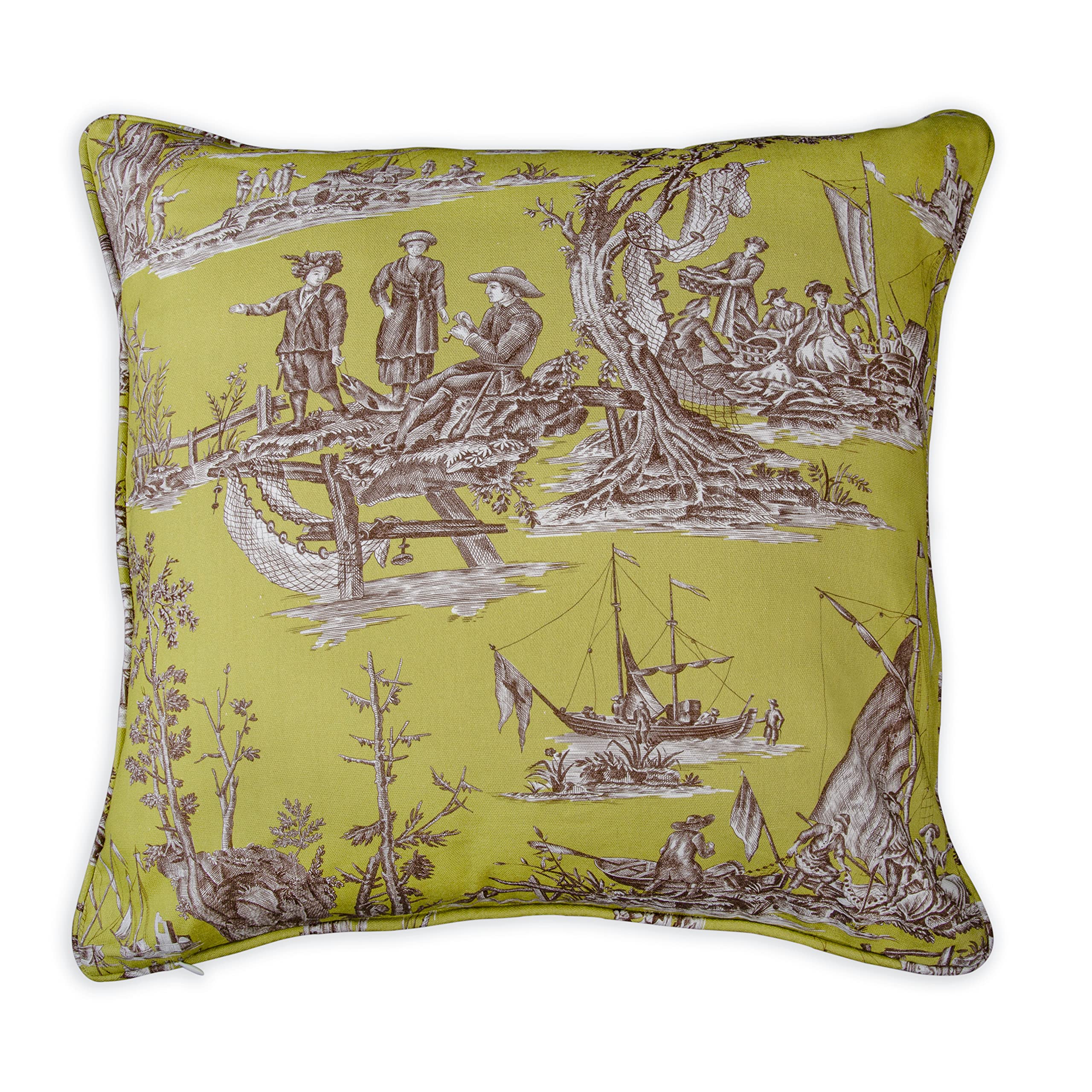 Maison D' Hermine Calais - Celery 100% Cotton Decorative Pillow Cover For Couch Sofa Cushion Covers Bedroom Home Living Room (20