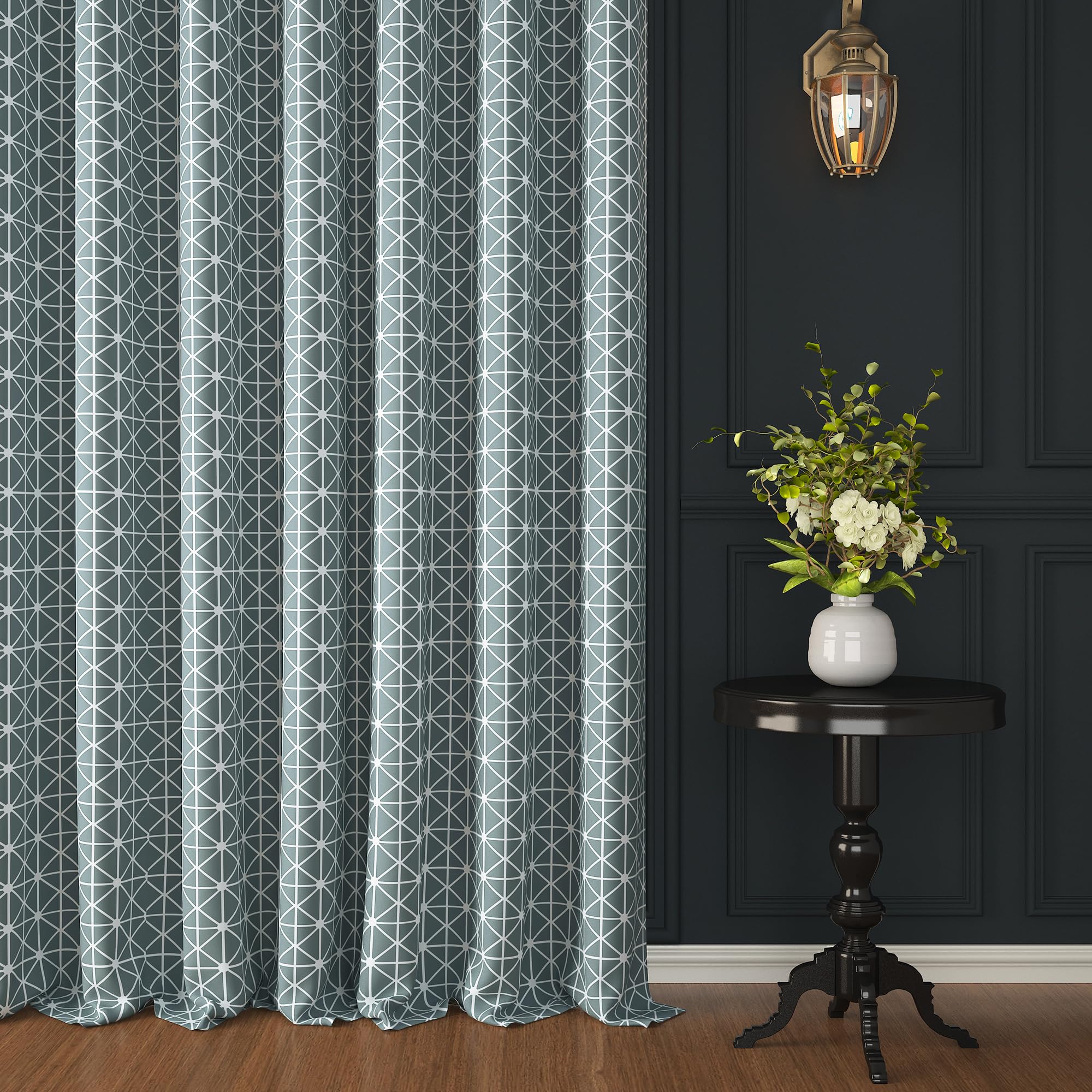 Story@Home Semi Long Door Curtains 8 Feet Long 4 Piece | Bohemian Cotton Curtains | Abstract Printed | Light Filtering Curtain F