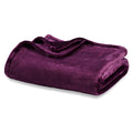 Berkshire Blanket Classic Velvetloft Solid Throw Blanket, Lightweight Soft Fuzzy Plush Throw Blanket For Bed And Couch, Eggplant