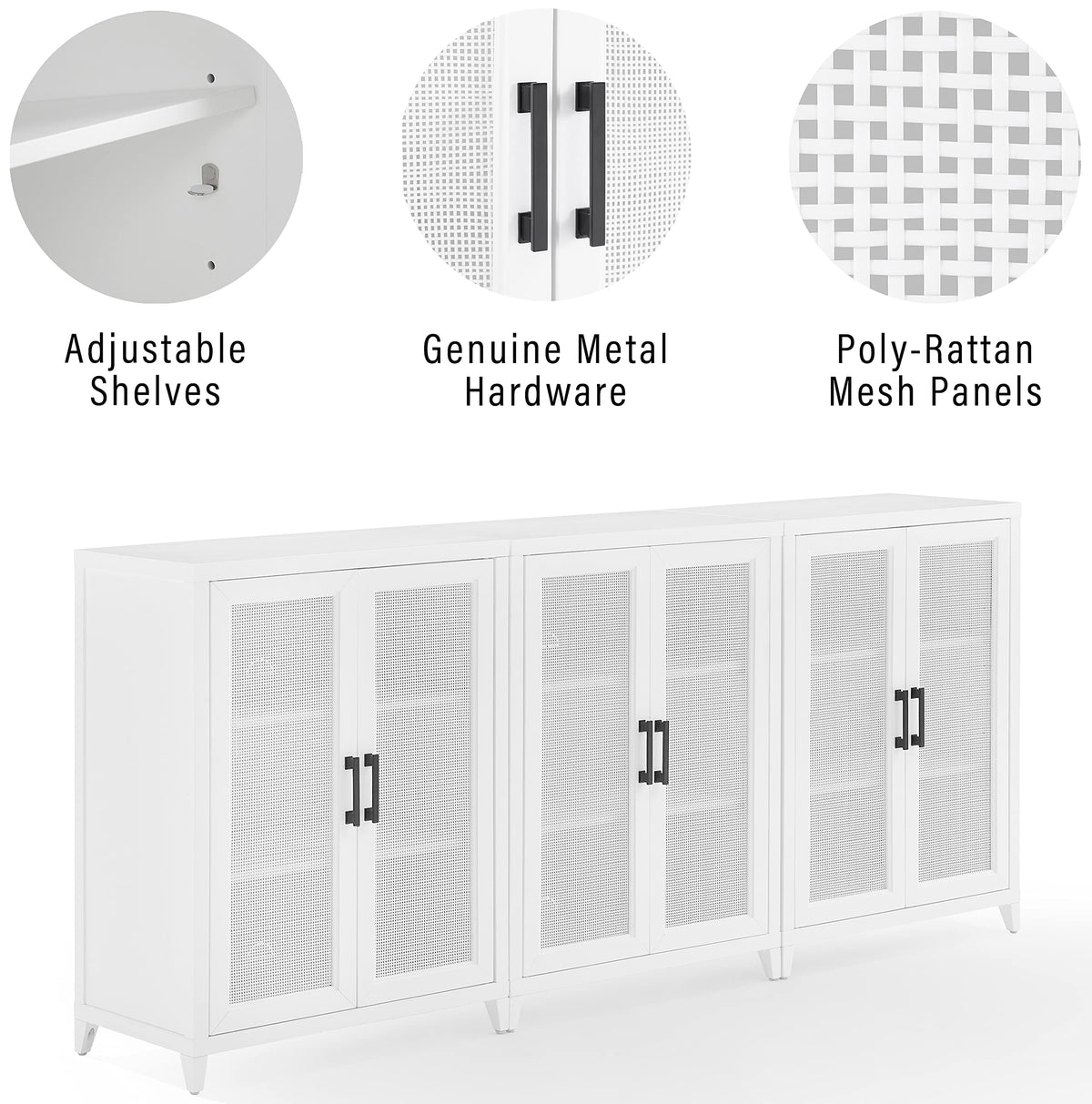 Crosley Furniture Milo 2-Piece Entertainment Center Tv Stand, Media Console, Vinyl Record Storage, White
