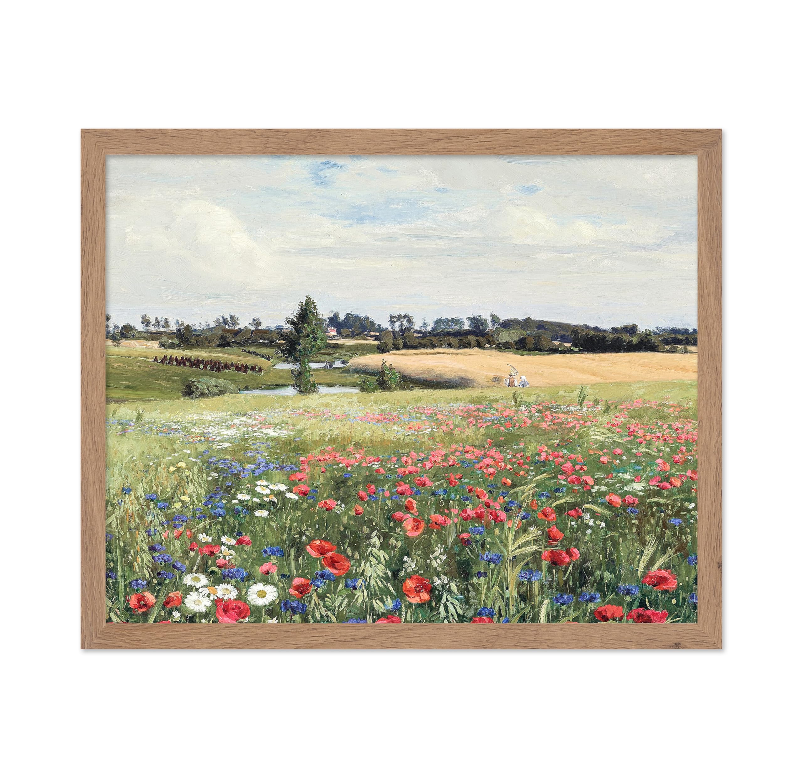 Poster Master Vintage Illustration Poster - Retro Botanical Print - Gift for Artist, Friend - Spring Meadow, Flower, Landscape, 