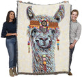Pure Country Weavers Hippie Llama Blanket By Carolee Vitaletti - Cute Funny Gift Tapestry Throw Woven From Cotton - Made In The