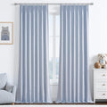 DustyBlue 108 Inches Light Blocking Curtains for Extra High Ceiling Room 2 Panels Set, Pinch Pleated Large Window Curtain Long L
