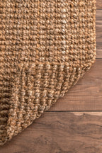 Nuloom Ashli Solid Farmhouse Jute Runner Rug, 2' 6'' X 12', Natural