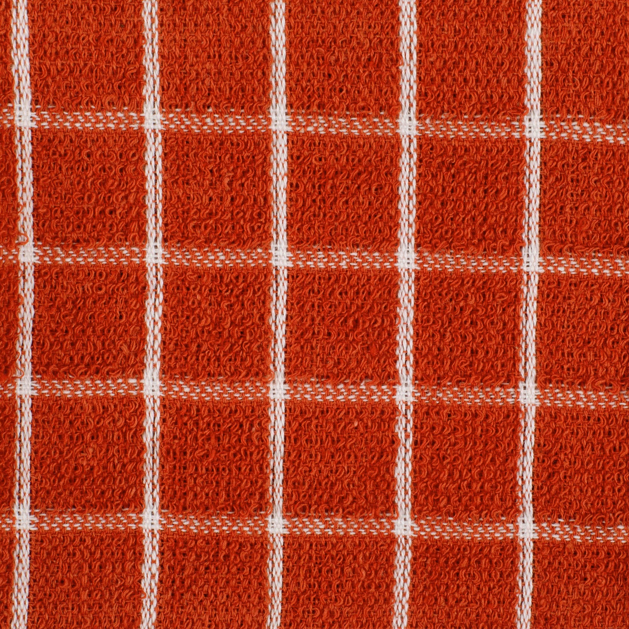 Dii Basic Terry Collection Windowpane Dishcloth Set, 12X12, Spice, 6 Piece