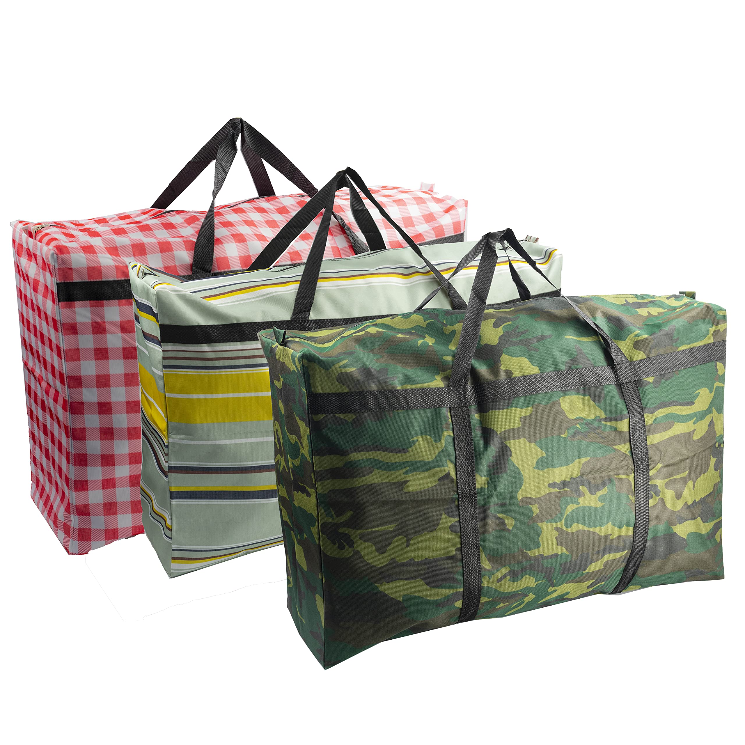 Rowland Harbor 3pcs Extra Large 31.7 gal Heavy duty Storage Bags with Strong Handle, Travel Duffel Clothes Bags for Moving, Trav
