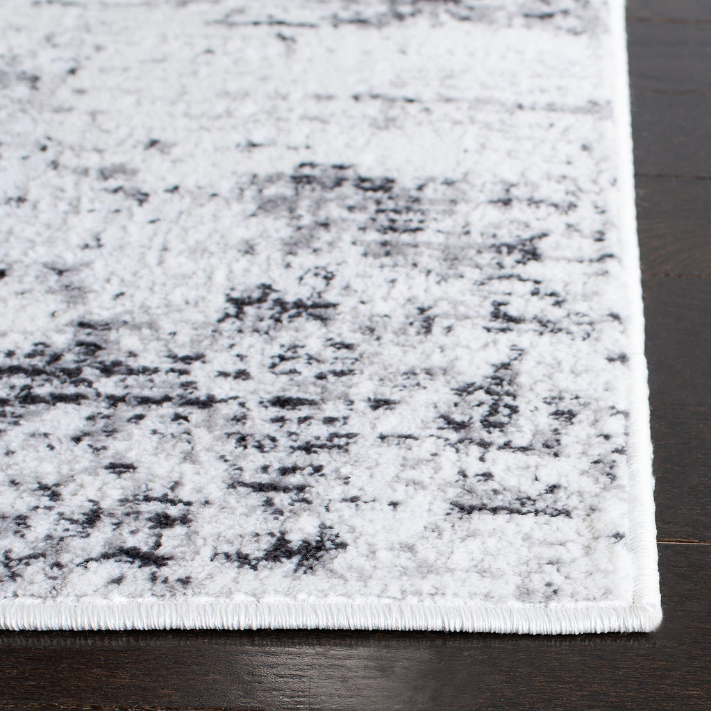 Safavieh Amelia Collection Area Rug - 10' Round, Ivory & Grey, Modern Abstract Design, Non-Shedding & Easy Care, Ideal For High