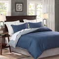 Sleepbella Comforter King Size, 600 Thread Count Cotton Navy & Grey Leaves Reveisible Comforter Sets, Down Alternative Bedding S