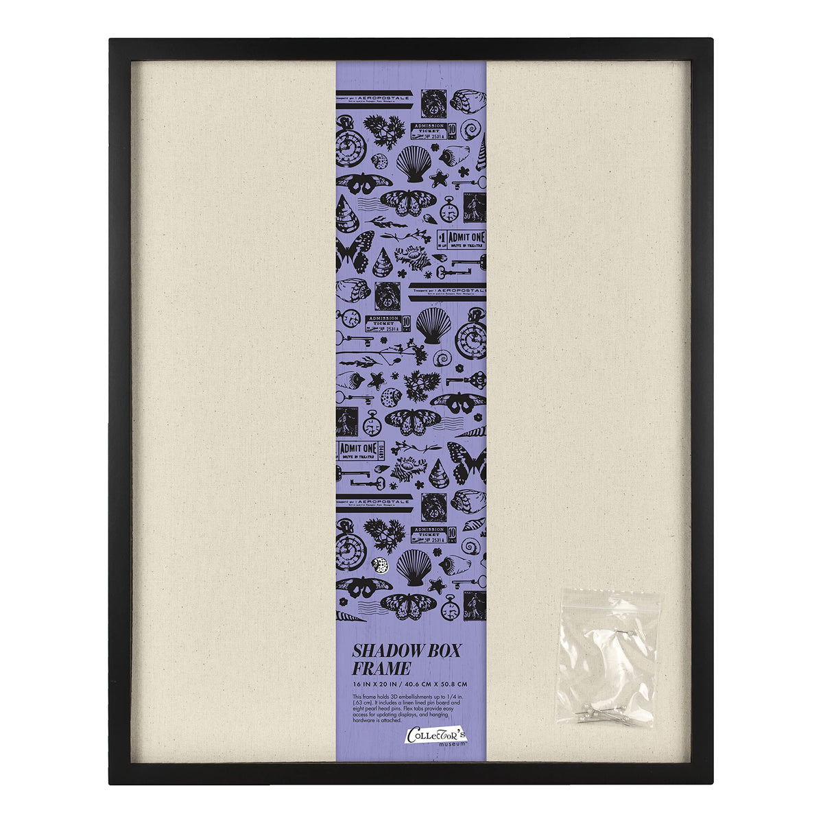MCS Linen Lined Shadow Box Frame, 12 x 12 Inch, Black