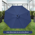 Simple Deluxe 9Ft Outdoor Patio Umbrella Table Market Umbrella With Push Button Tilt And Crank, 8 Sturdy Ribs, Uv Protection Waterproof For Garden, Lawn, Deck, Backyard, Pool, Dark Blue