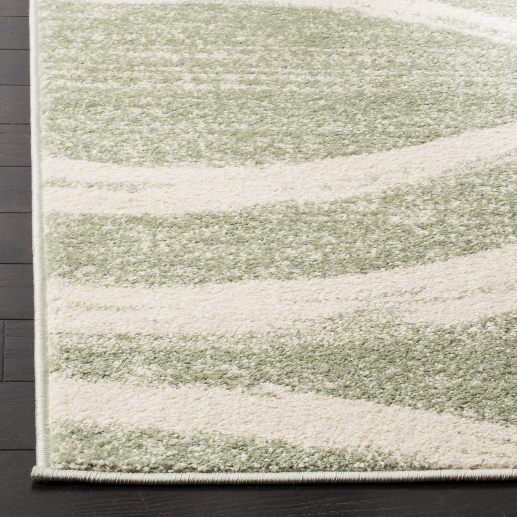 Safavieh Adirondack Collection Runner Rug - 2'6'' X 20', Sage & Cream, Modern Wave Distressed Design, Non-Shedding & Easy Care,