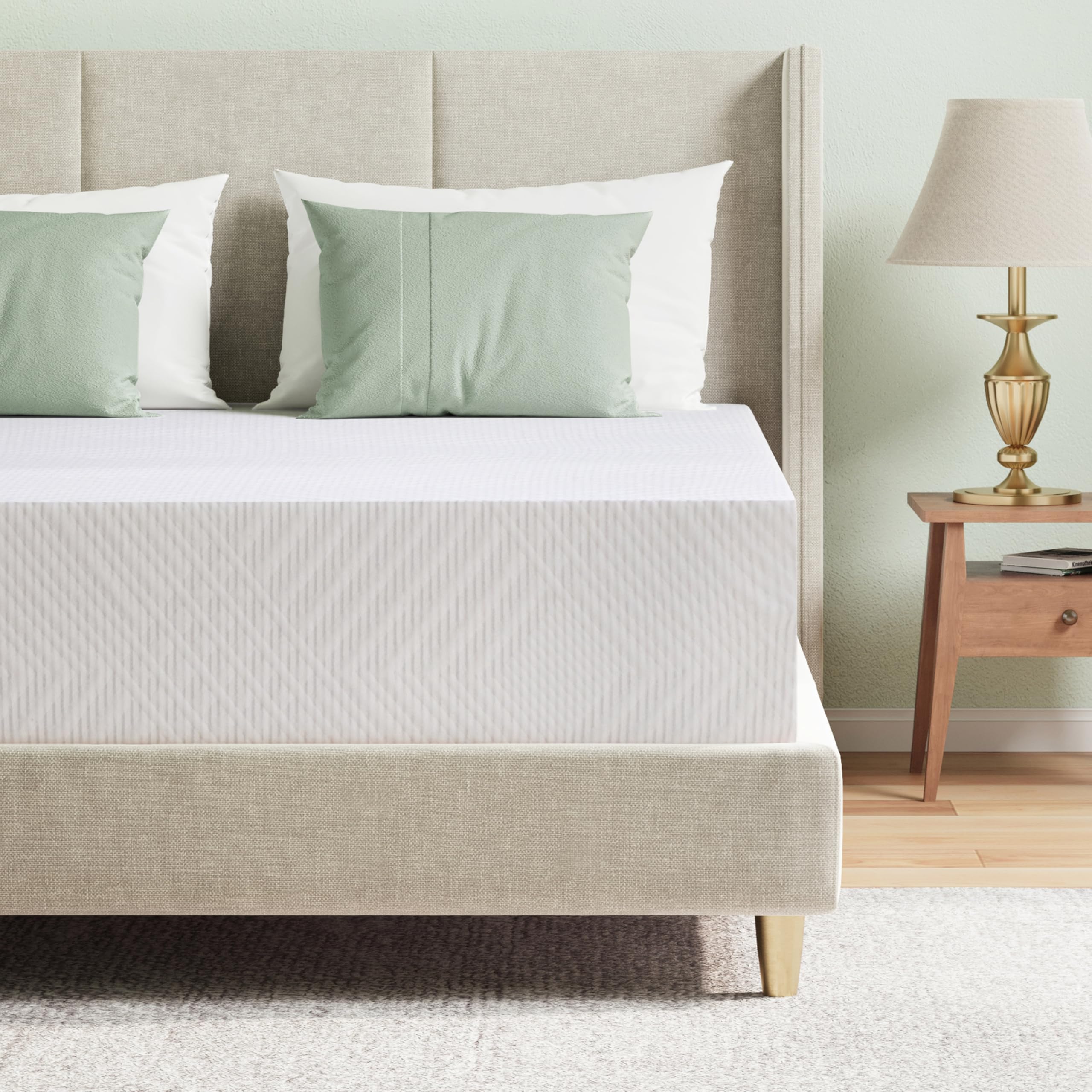Twin XL Mattress in a Box, 10 inch Mattresses Made in USA for Kids Bed Single Size Daybed Individual Bunk, Green Tea Memory Foam