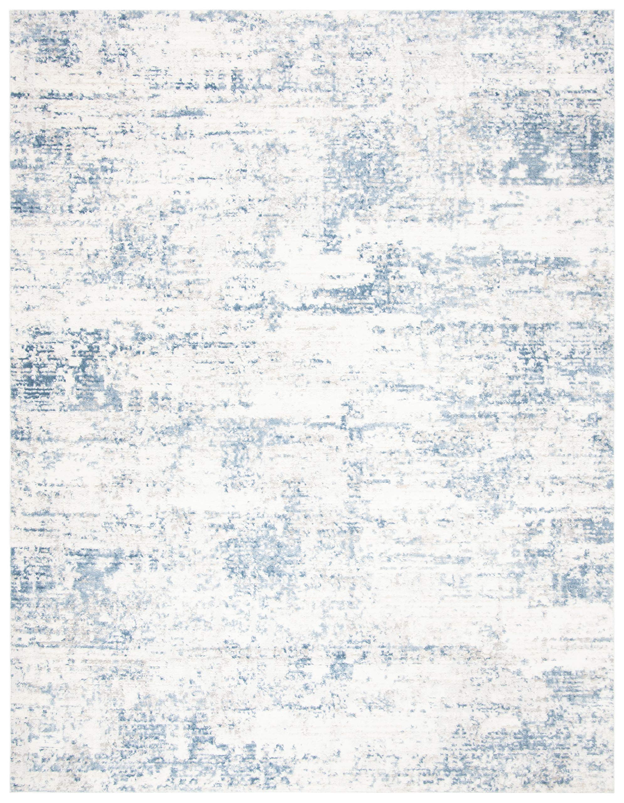 Safavieh Amelia Collection Area Rug - 9' X 12', Ivory & Blue, Modern Abstract Design, Non-Shedding & Easy Care, Ideal For High T