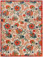 Nourison Aloha Indoor/Outdoor Red Multicolor 9' X 12' Area Rug, Easy Cleaning, Non Shedding, Bed Room, Living Room, Dining Room, Backyard, Deck, Patio (9X12)