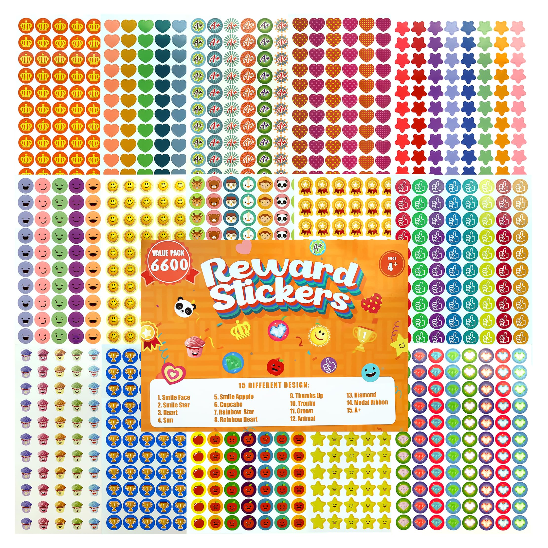 Teacher Essentials, Teacher Supplies,Reward Stickers,6600Pcs Teacher Stickers,Star Stickers,School Stickers,Classroom Rewards