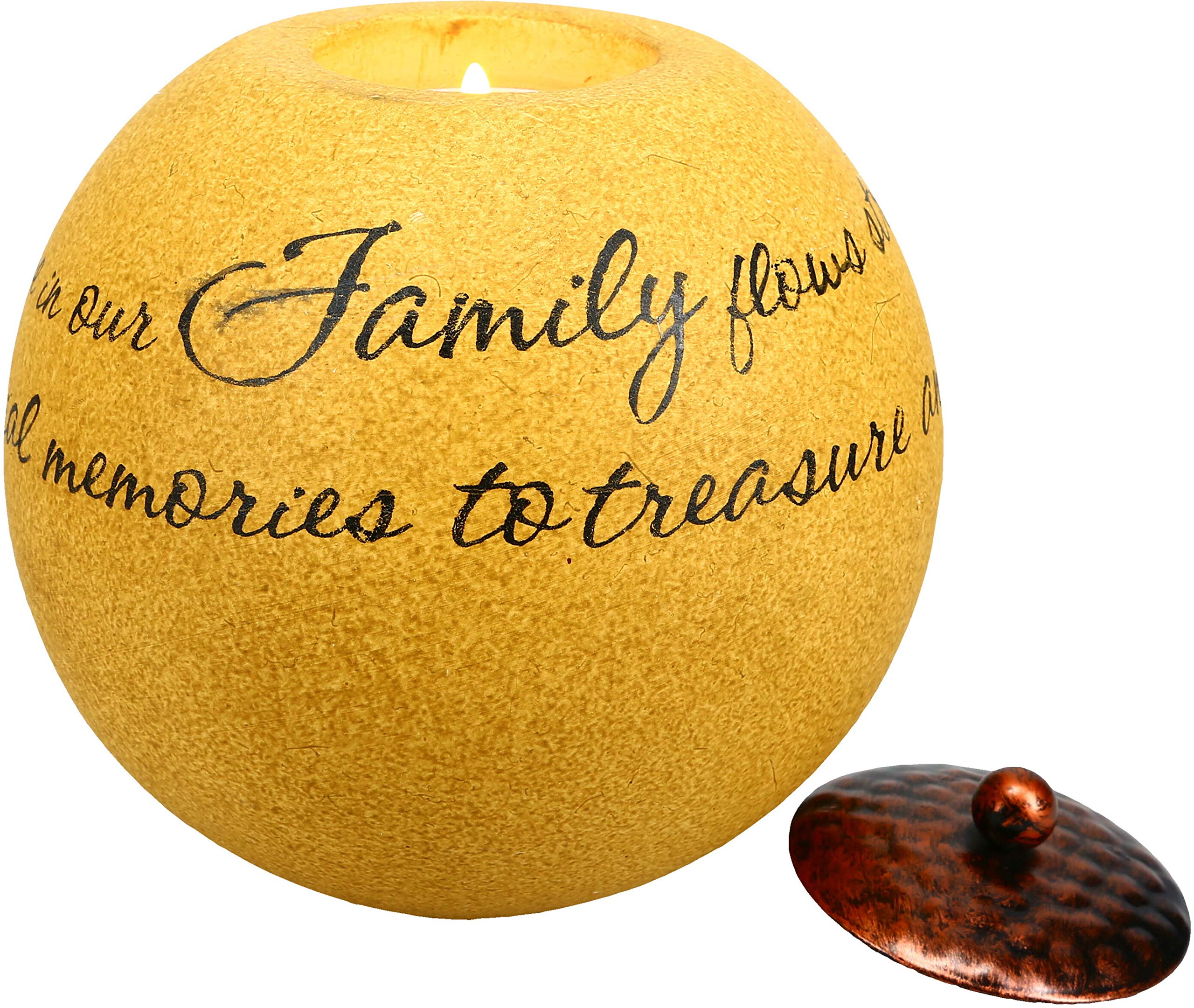 Pavilion Gift Company 5676 Comfort Candles 5-Inch Round Candle Holder, Family