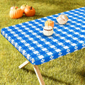 Spotjoy Rectangle Picnic Table Cloth, Waterproof Elastic Fitted Outdoor Table Covers For 6 Foot Tables, Flannel Backed Plastic V