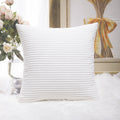 Home Brilliant Euro Sham Super Soft Striped Corduroy Velvet Decorative Throw Pillow Cushion Cover For Baby, 26X26 Inch(66Cm), Cr