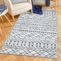 KUTA 3x5 Grey Boho Area Rug for Living Room, Moroccan Washable Kitchen Rugs Non Slip, Ultra Soft Print Distressed Geometric Entr