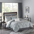 Madison Park Lavine Cozy Bed in a Bag Comforter Set, Traditional Luxe Jacquard Design All Season Down Alternative Bedding with C