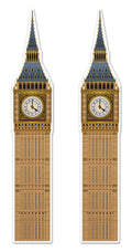 Beistle , 2Piece Jointed Big Ben Cutouts, 71', Multicolored