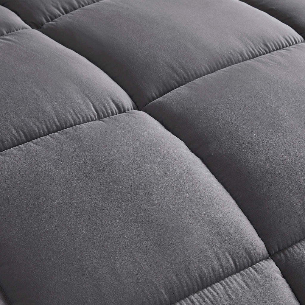 Chezmoi Collection 2-Piece Down Alternative Comforter Set (Twin, Gray)
