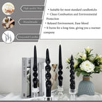 Halloween Candles Unscented Taper Candle - Black Candles Sticks 7.5 Inch Handmade Spiral Twisted Candles 4 Pcs For Home Decor, R