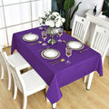 Kaipho Purple Rectangle Tablecloth Waterproof Stain Resistant Wrinkle Free Table Cloth 210Gsm Polyester Wipeable Table Cover For