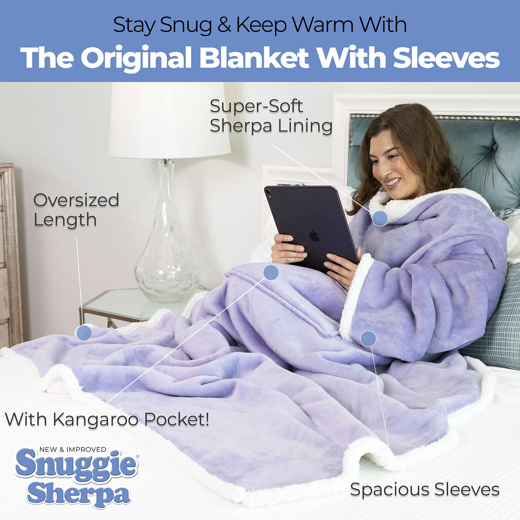 Snuggie Sherpa - The Original As Seen On Tv Wearable Blanket That Has Sleeves - Cozy, Warm And Soft Oversized Functional Blanket