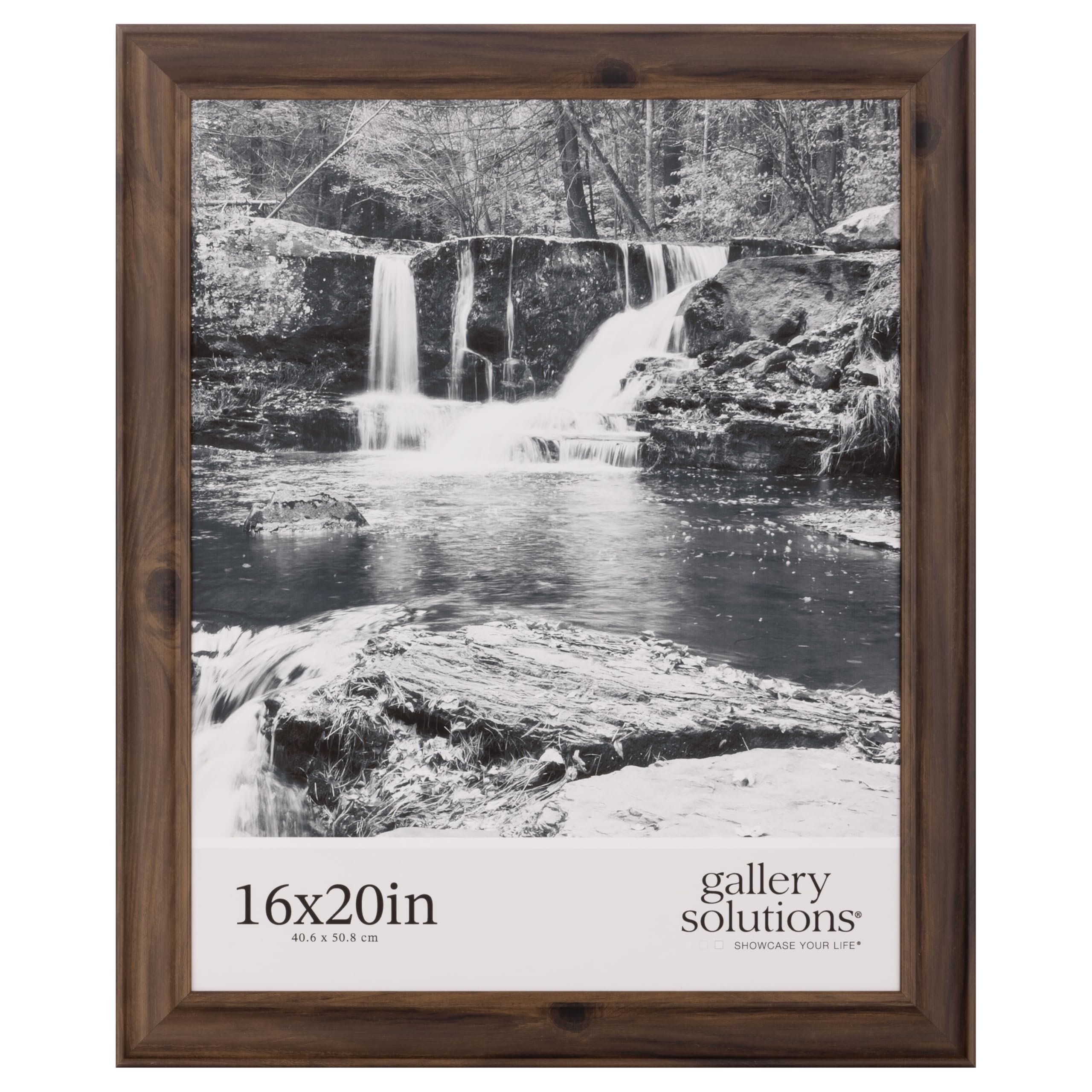 Gallery Solutions - 16''x20'' - Wallnut Frame - Large Wall Frame - Stylish and Versatile Solution - Favorite Photos or Artwork -