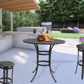 Jane Outdoor 42 Inches Modern Cast Aluminum Round Bar Table: Weather Resistant Outdoor Patio Furniture, Bistro & Bar Height Tabl