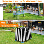 Akefit Kids Water Table Cover Fit Rain Showers Splash Pond Water Table, Waterproof Dustproof Outdoor Toys Cover For Water Table For Toddlers 1-3 - Black White (Cover Only)