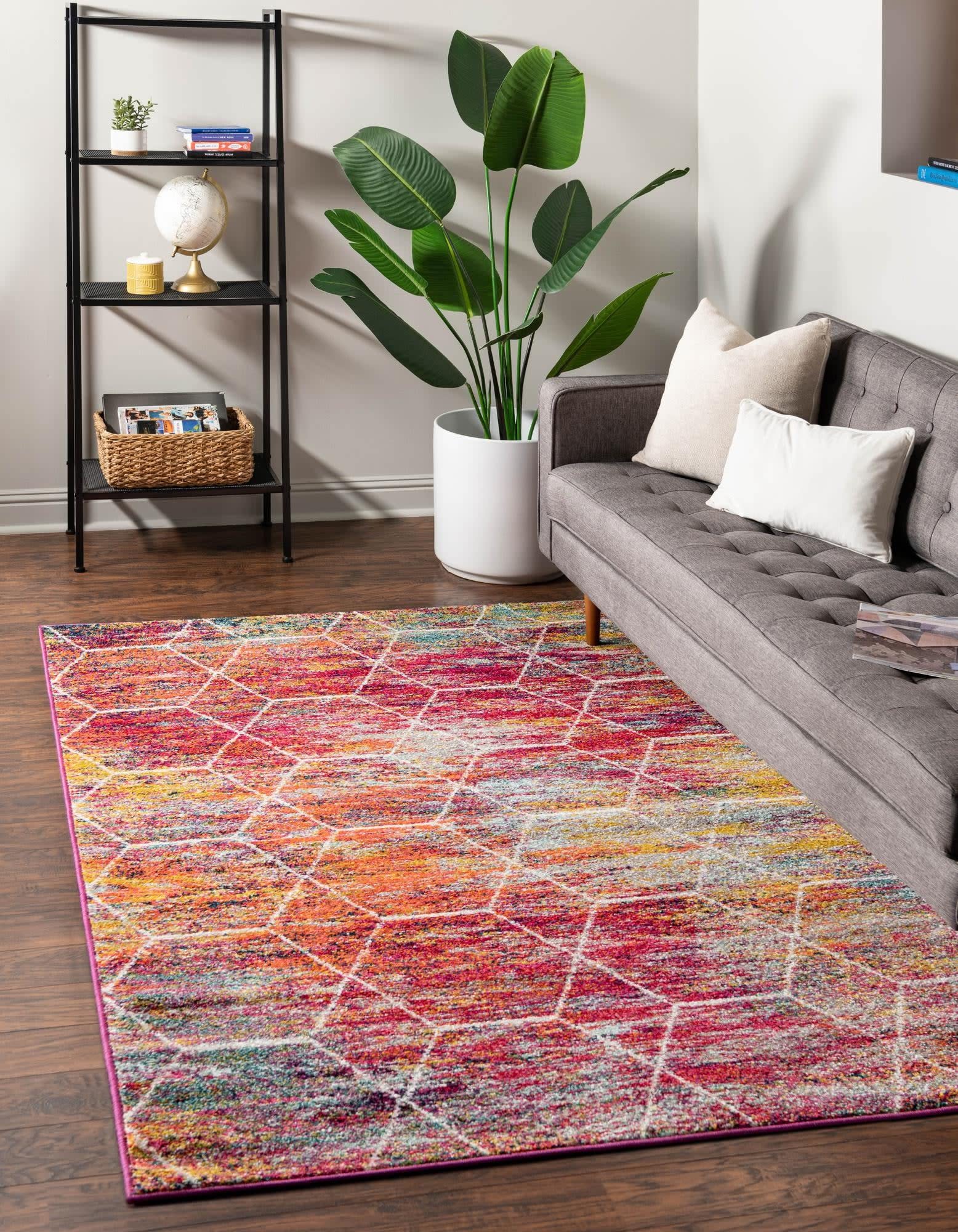 Unique Loom Trellis Frieze Collection Area Rug - Geometric (2 x 3, Multi/ Ivory)