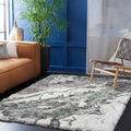 SAFAVIEH Horizon Shag Collection Area Rug - 3 Square, Grey & Green, Modern Abstract Design, Non-Shedding & Easy Care, 2.6-inch 