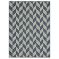 Nicole Miller New York Patio Country Calla Contemporary Herringbone Indoor/Outdoor Area Rug, Blue/Cream, 6'6'X9'2'