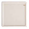 U Brands Rustic Linen Bulletin Board, 14'X14', White Wood Style Frame, Industrial Grade Pinning Surface, Includes Push Pins