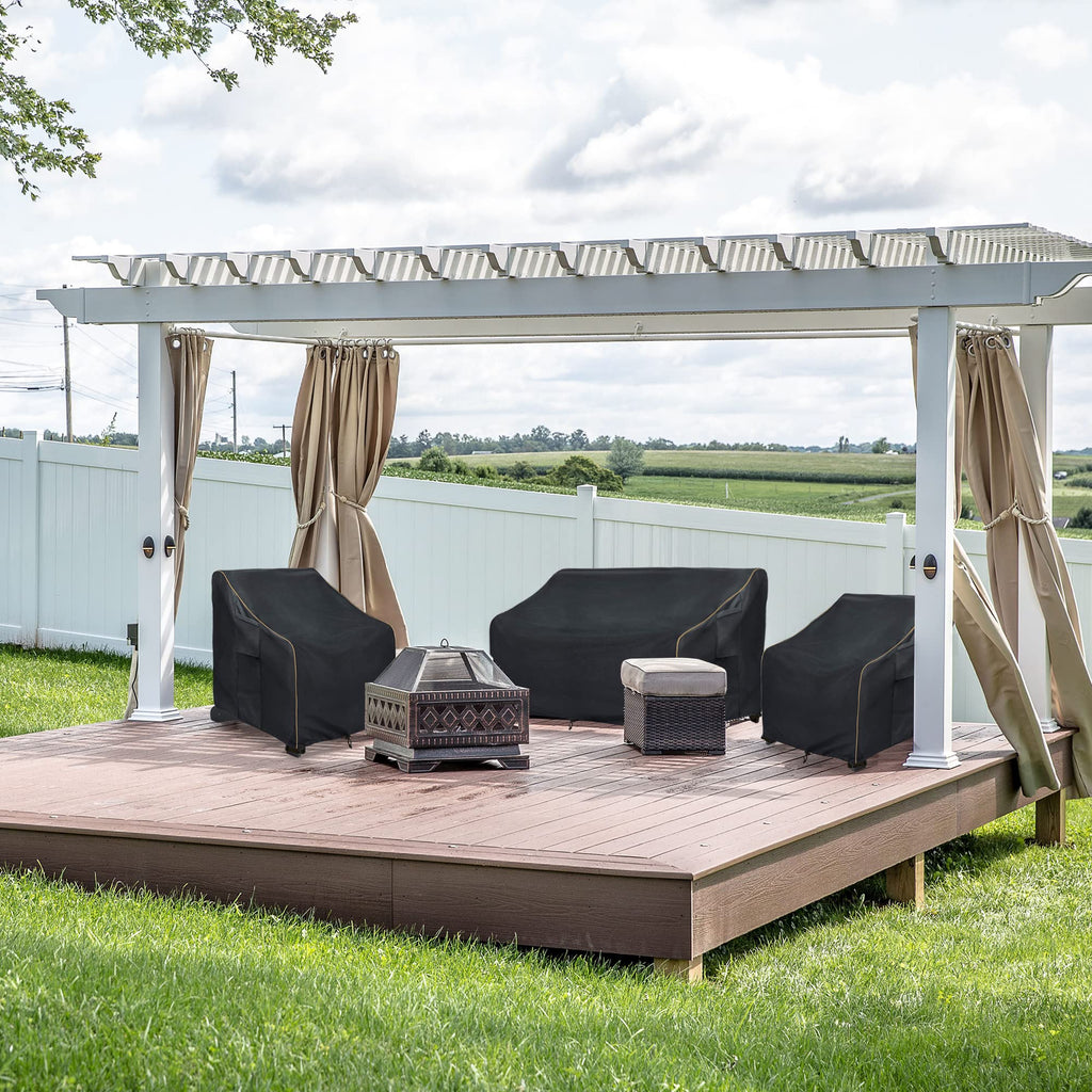 Lsongsky Patio 3-Seater Sofa Cover,Outdoor Couch Cover Fits Up To 85W X 38D X 35H Inches,100% Waterproof Heavy Duty Patio Furniture Covers,Black