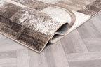 Rugshop Contemporary Abstract Circle Design Soft Area Rug 6' 6'' Round Brown