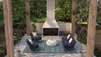 Mad Mats Geometric Outdoor Rug, Reversible Plastic Mat (2.5' X 6', Dark Periwinkle)