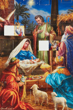 Nativity Themed Advent Calendar Greeting Cards - Assortment Of 12 Cards With Envelopes By Vermont Christmas Company - The Perfec