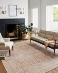 Loloi Chris Loves Julia x Jules Collection, Tangerine & Mist 2-0 x 5-0 Area Rug - Vintage Accent Rugs for Living Room, Bedroom