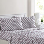 Modern Threads Printed 4-Piece Extra Soft Bedding Sheets & Pillowcase Set, Deep Pocket Up To 16 Inch Mattress Cara Cal King