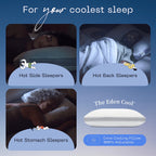 Coop Home Goods Eden Cool+ Adjustable Pillow, King Size Plus Shaped Memory Foam Pillows With Cooling Gel, Back, Neck Support, St